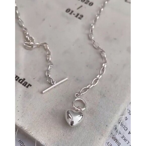 925 Sterling Silver Love Pendant Necklace - Picture 3 of 5